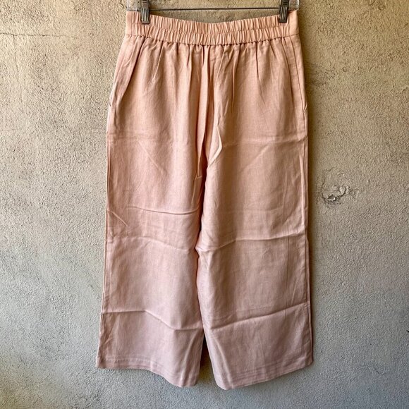 NEW Sigrid Olsen Linen Crop Pants Pink Size M - Picture 6 of 6